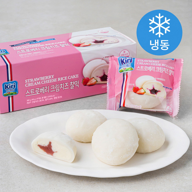 끼리 스트로베리 크림치즈 찰떡 (냉동), 60g, 6개입, 1개