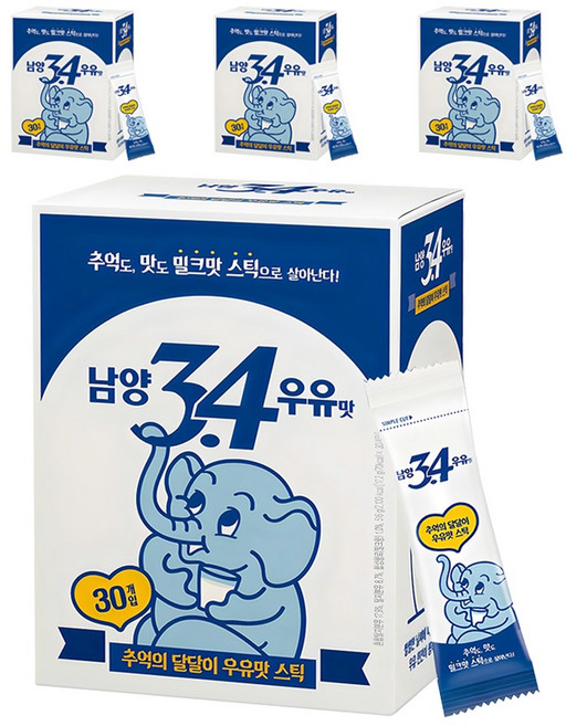 남양34 우유맛 스틱 분말, 17.2g, 30개입, 4개