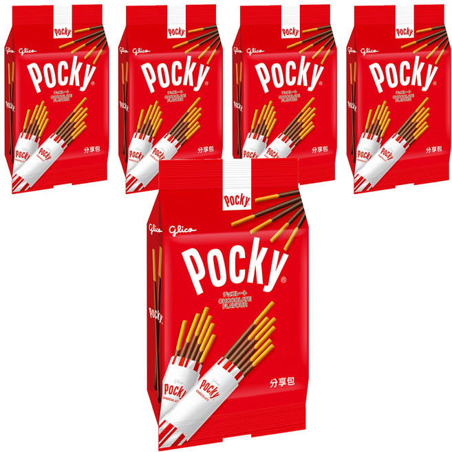 glico 格力高 Pocky 百奇 巧克力棒分享包, 81g, 5袋