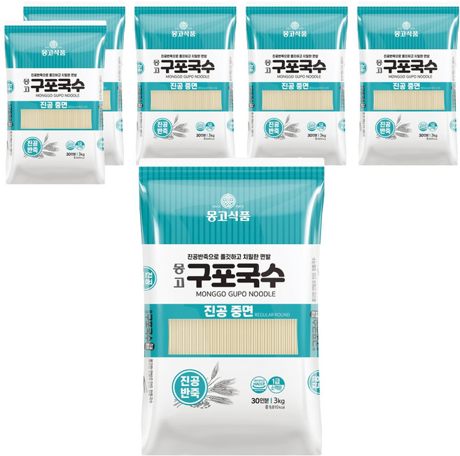 몽고간장 구포국수 진공중면, 3kg, 6개