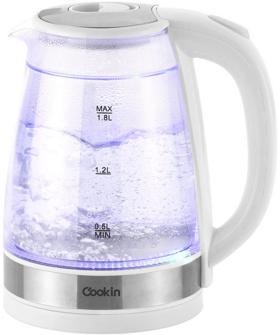 쿠킨 세이프 이중유리 전기포트 1.8L, KEK-GLB1840GDCP