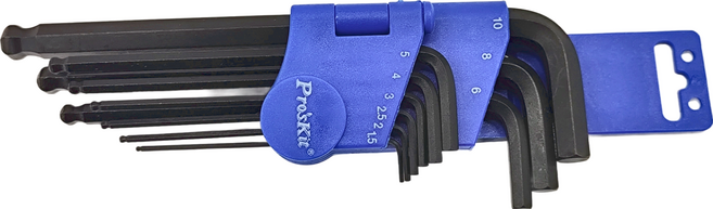 Pro'sKit 寶工 S2球型內六角扳手9支組 8PK-028 1.5 + 2 + 2.5 + 3 + 4 + 5 + 6 + 8 + 10mm, 1組