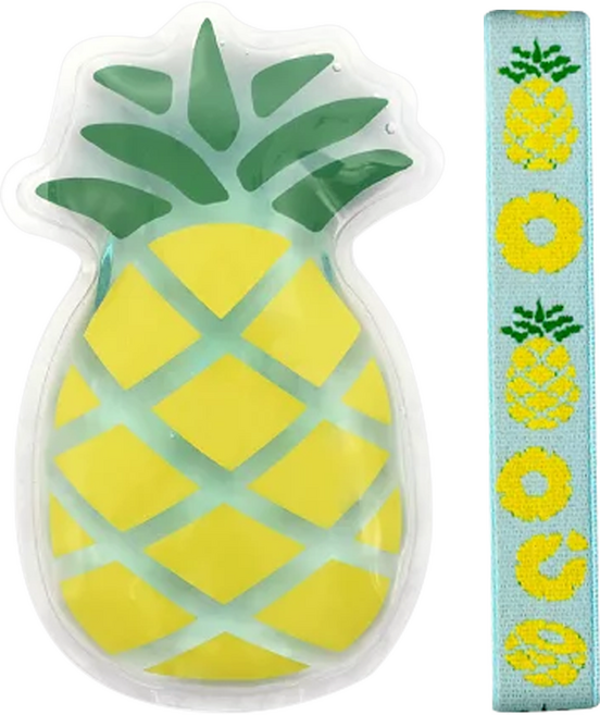 SCHÖN 保冷劑 + 午餐腰帶 菠蘿 可愛造型便當保冷組 重複使用 各年齡適用, 1組, 1入