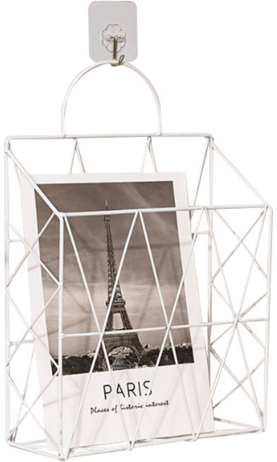 내일의공간 철제 벽걸이 잡지꽃이, 화이트, 1개