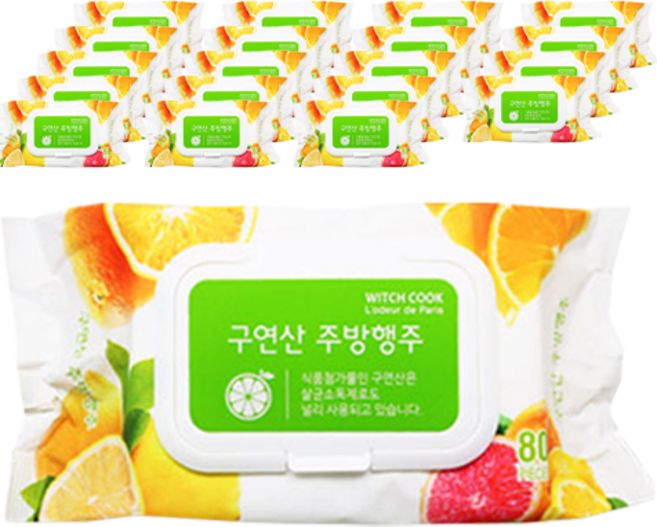 위치쿡 찌든 때 구연산 주방행주, 80개입, 20개