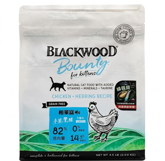 BLACKWOOD 幼貓專用 棒吉 本能覺醒, 1包, 2.04kg, 3種放養鮮肉 + 2種嚴選鮮魚