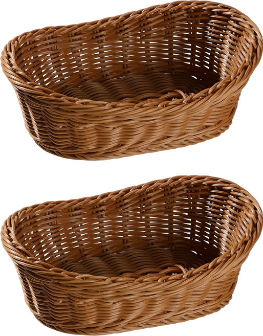 달빛마켓 타원형 진열 라탄바구니, 2개