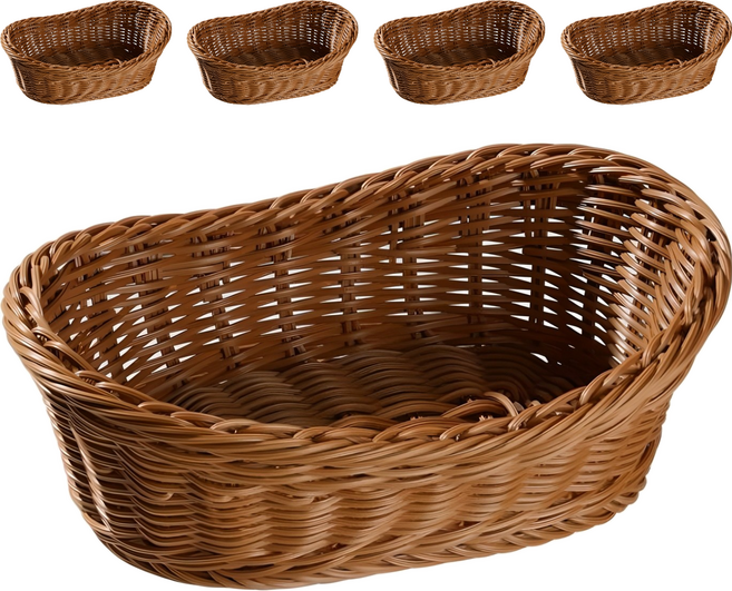 달빛마켓 타원형 진열 라탄바구니, 5개