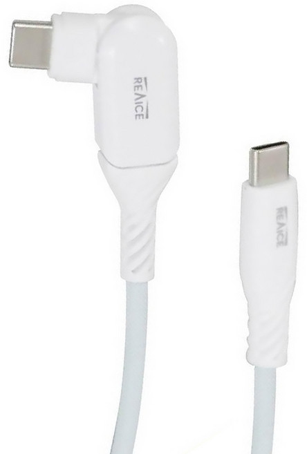 REAICE 台陞科技 180°極上旋轉超軟充電線 Type-C to Type-C 台灣製, 1.5m, 1條, 白色