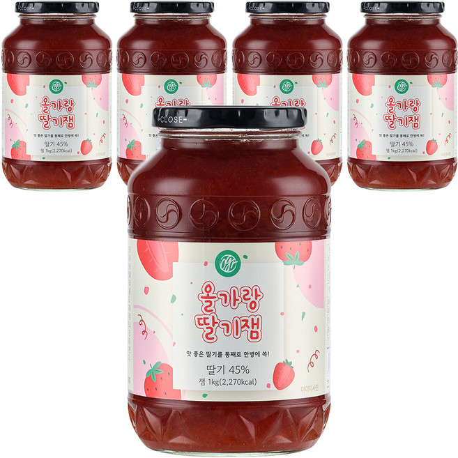 초록원 올가랑 딸기잼, 1kg, 5개