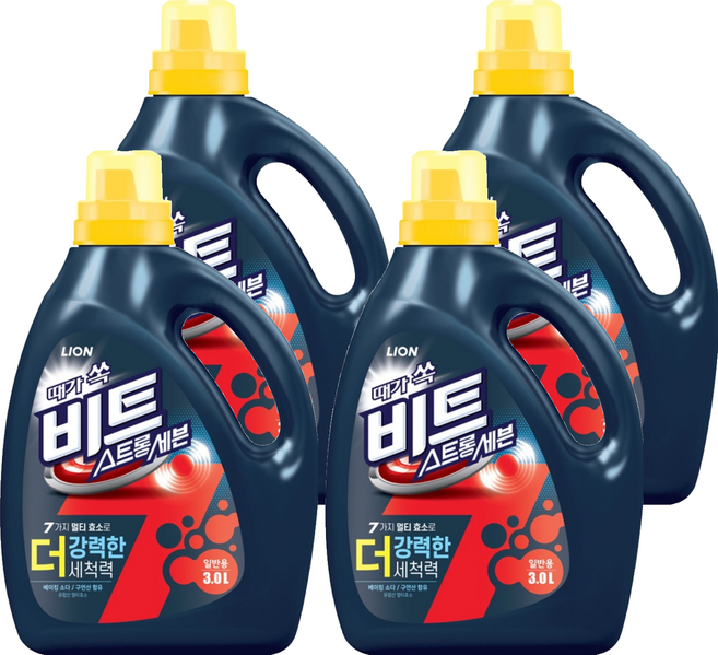 비트 스트롱 세븐 일반용 액상세제 본품, 3L, 4개