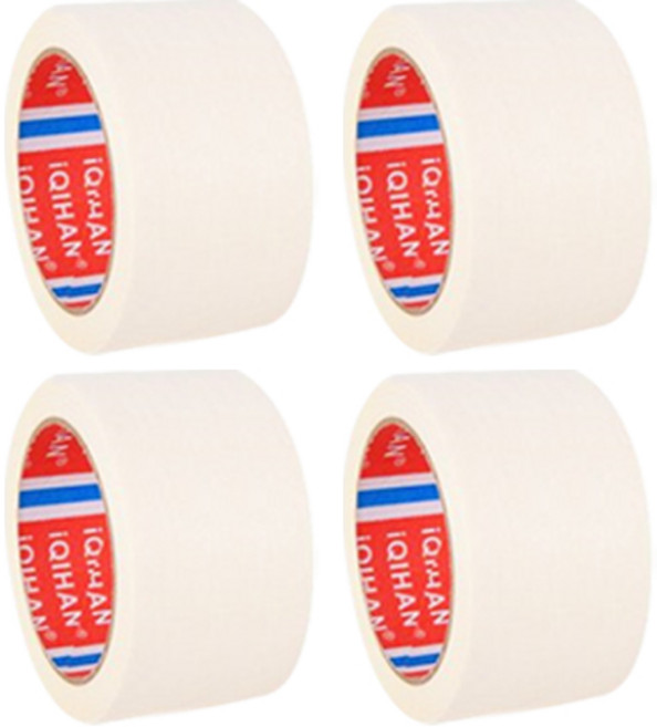 iQIHAN 칼라 마스킹 테이프 흰색 50 mm x 20 m, 4개