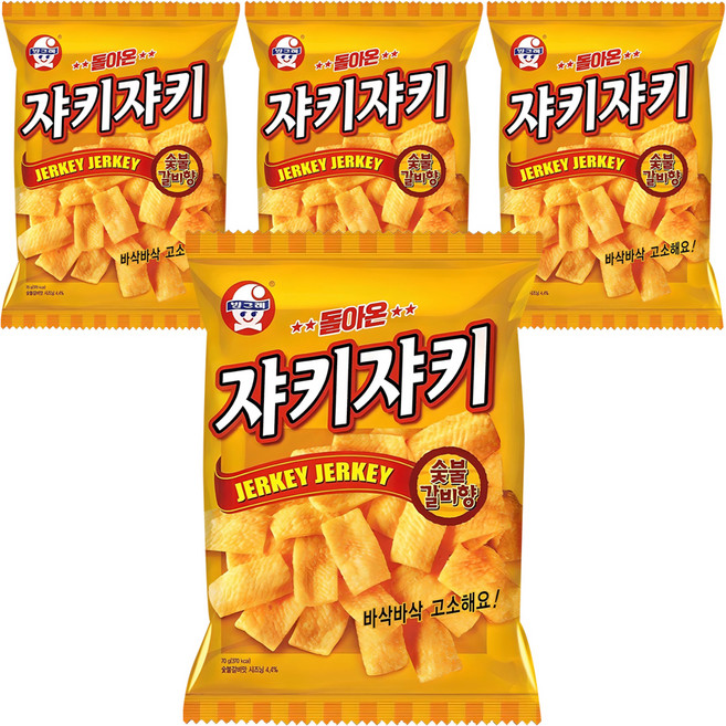 쟈키쟈키 숯불갈비향, 70g, 4개