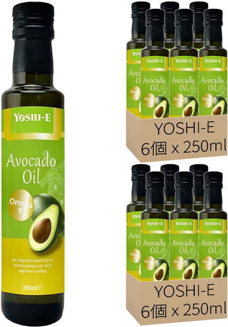 YOSHI-E 100%酪梨油, 12個, 250ml