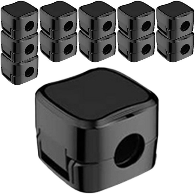 히키스 마그네틱 케이블 클립홀더, 12개, 블랙