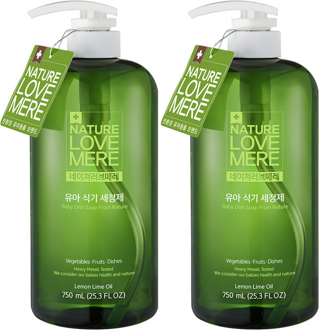 네이쳐러브메레 아기 식기 세정제 용기형, 750ml, 2개