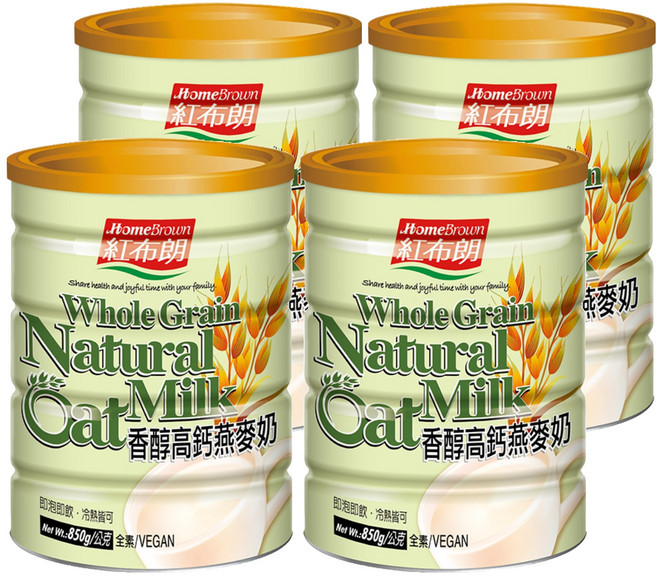 HomeBrown 紅布朗 香醇高鈣燕麥奶, 850g, 4罐