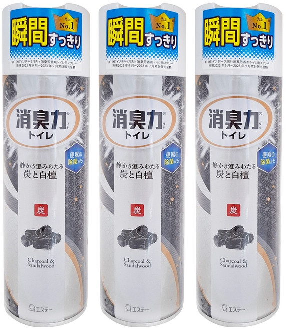 ST 雞仔牌 消臭力 馬桶瞬間消臭力 木炭 + 檀香, 365ml, 3瓶