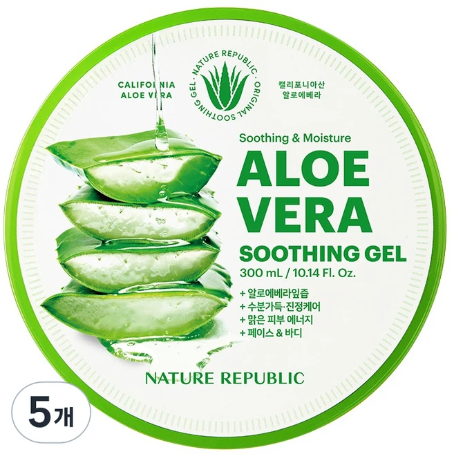 네이처리퍼블릭 수딩 앤 모이스처 알로에베라 수딩젤, 5개 - 쿠팡