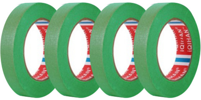 iQIHAN 칼라 마스킹테이프 초록 15 mm x 20 m, 4개