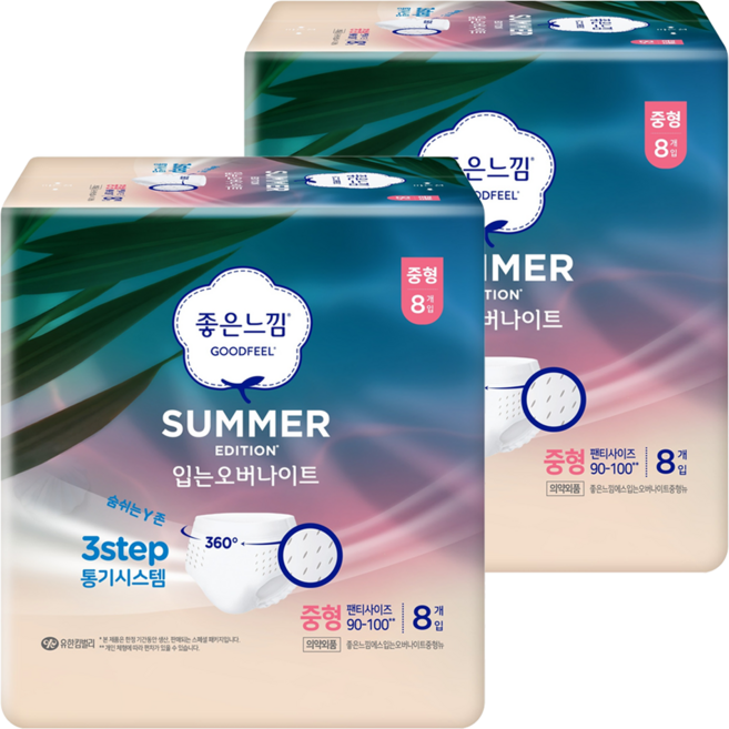 좋은느낌 썸머 입는오버나이트, 중형, 8개입, 2세트