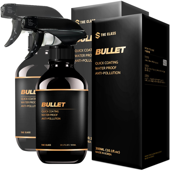 더클래스 불렛 초고속 유리막 코팅제 물왁스, 300ml, 2개