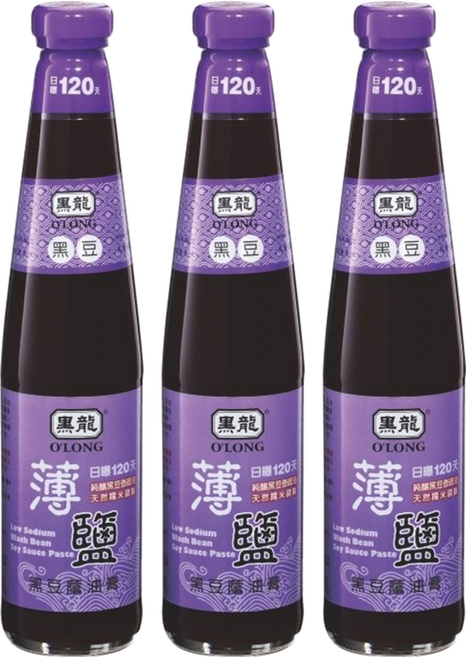 黑龍 薄鹽黑豆蔭油膏 120天日曝精釀 無麩質, 400ml, 3瓶
