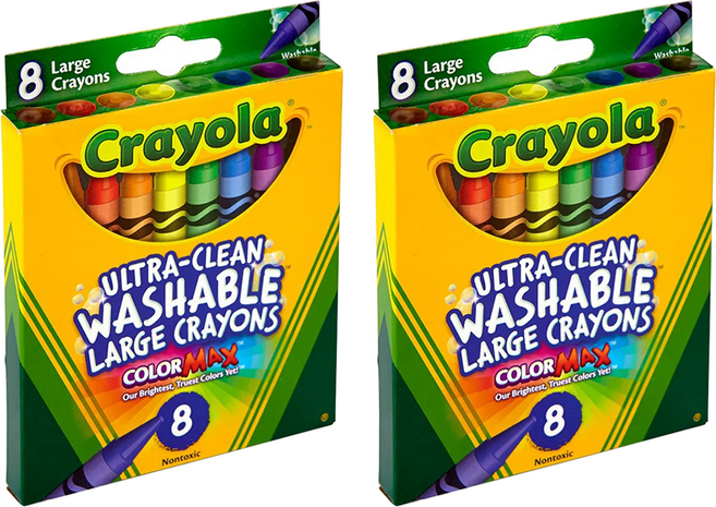 Crayola 繪兒樂 可水洗大蠟筆, 2盒, 8色