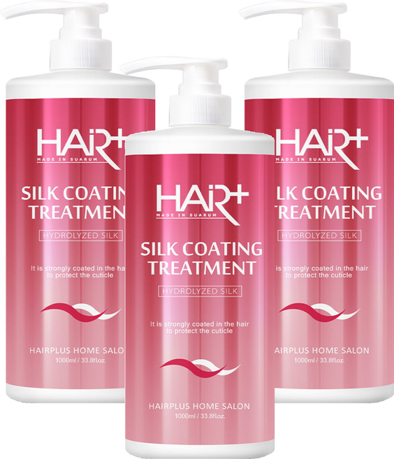 헤어플러스 실크 코팅 트리트먼트 로즈베리 머스크 향, 1L, 3개