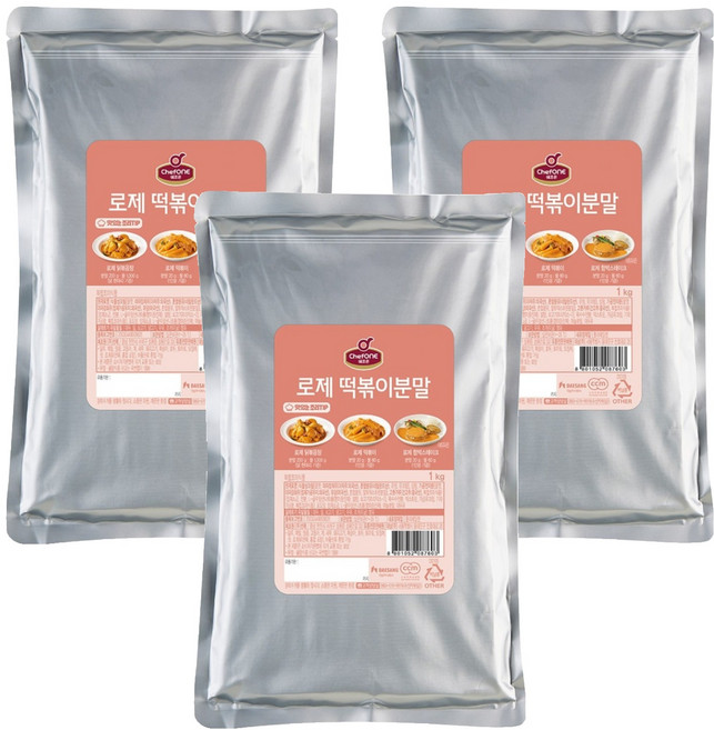 쉐프원 로제 떡볶이 분말, 1kg, 3개
