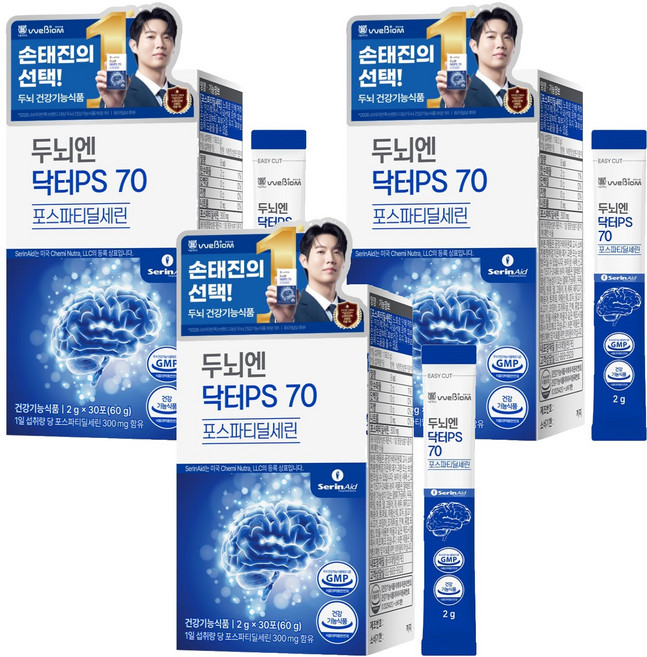 위바이옴 정품 두뇌엔 닥터PS 70 포스파티딜세린 30p, 60g, 3개