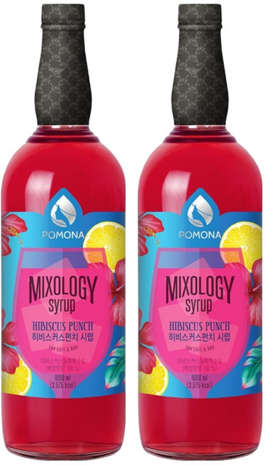 포모나 믹솔로지 히비스커스펀치 시럽, 1L, 2개