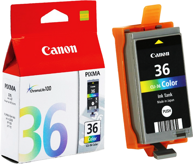 canon 正品墨水匣 CLI-36C, 1個, 彩色