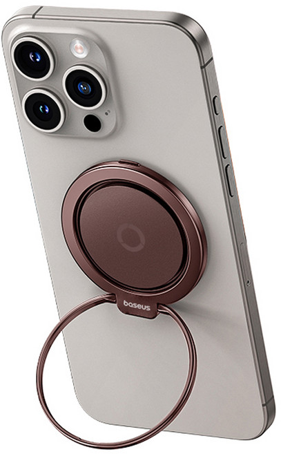 베이스어스 360도 회전 아연 합금 마그네틱 휴대폰링 그립톡 거치대, 골드, 1개