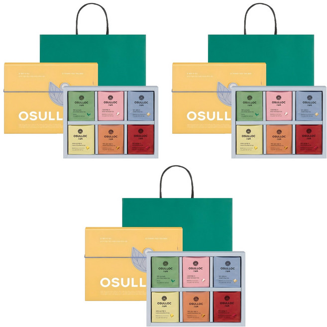 OSULLOC O Thank You 茶葉禮盒, 3個, 茶盒 6種