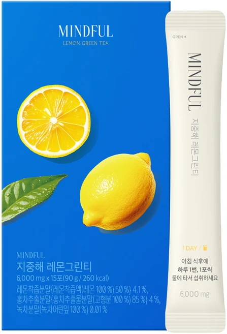 푸드올로지 마인드풀 지중해 레몬그린티, 15회분, 1개 - 쿠팡