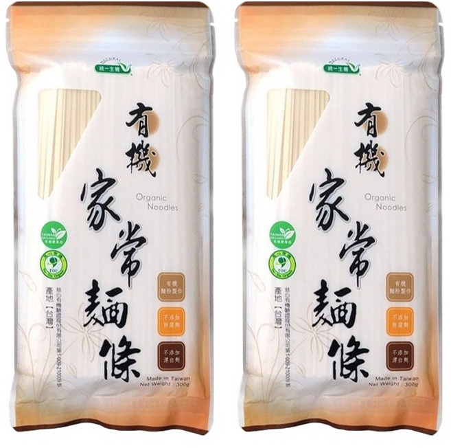 統一生機 有機家常麵條, 300g, 2包