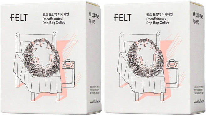 펠트 드립백커피 디카페인, 10g, 6개입, 2개