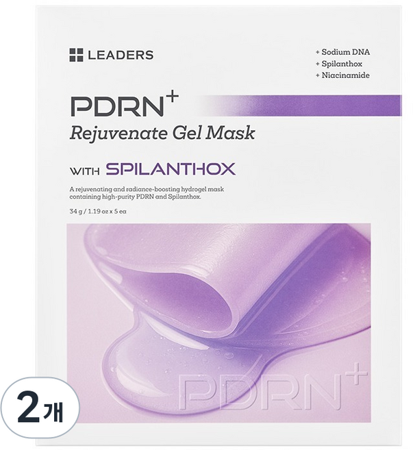 리더스 PDRN+ 모공 탄력 리쥬브네이트 고농축 겔 마스크, 5개입, 2개