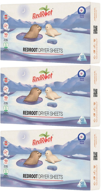 레드루트 건조기 시트 섬유유연제 머스크플로랄향 본품, 50개입, 3개
