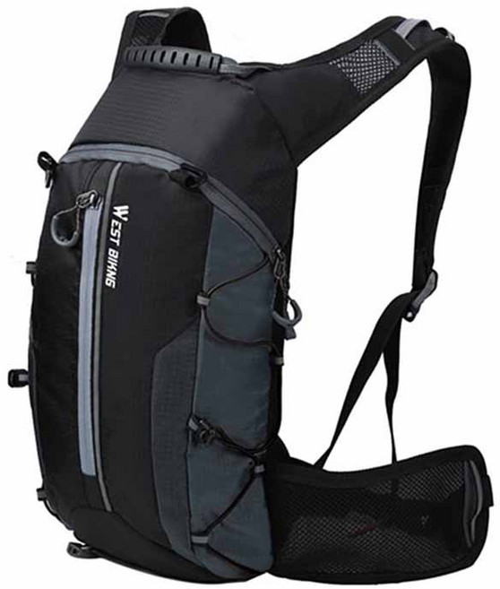 웨스트바이킹 초경량 10L 자전거 백팩 N44, 블랙, 1개