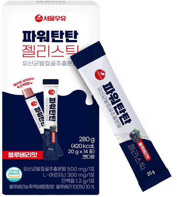 서울우유 파워탄탄 젤리스틱 유산균발효굴추출분말 14p, 280g, 1개