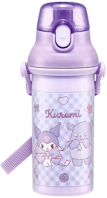 Skater AG彈蓋直飲水壺, 庫格米 & 巴庫 紫色, 480ml, 1個