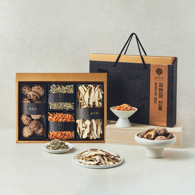 몸애조화 국내산 흑화고 버섯 건어물 혼합 선물세트, 190g, 1세트