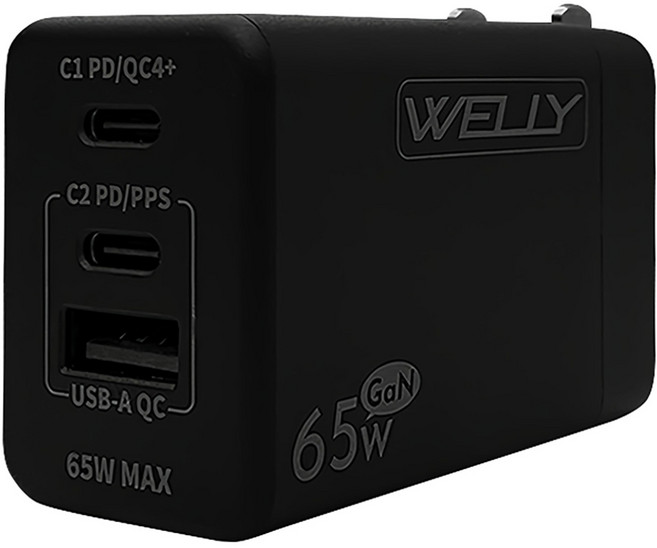 POLYBATT 65W氮化鎵GaN極速充電器, 黑色, 1個