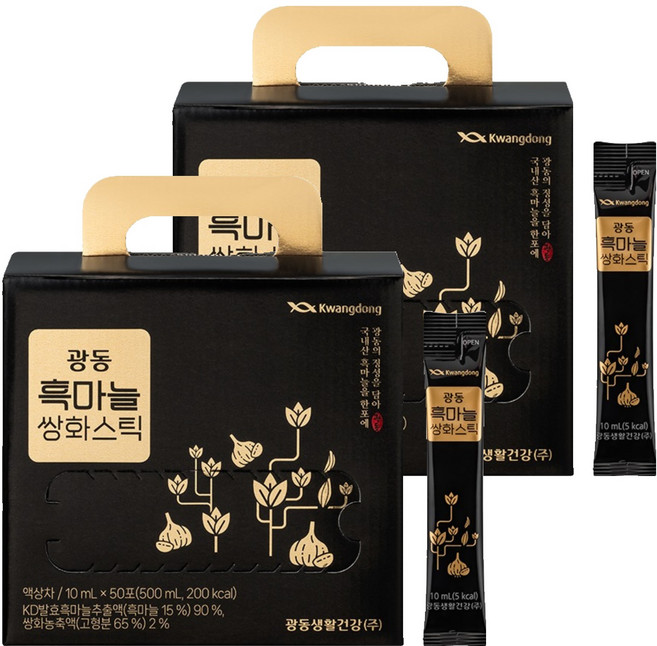 광동 흑마늘 쌍화스틱 50포, 500ml, 2개