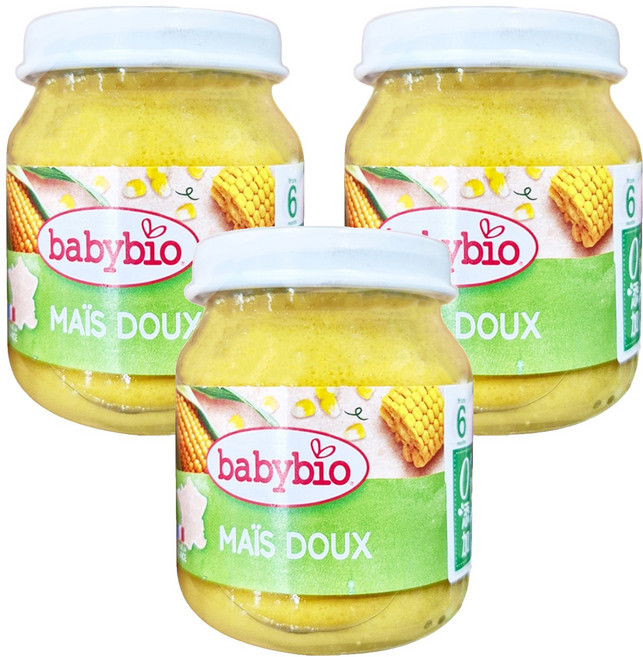 babybio 生機甜玉米泥, 130g, 3罐
