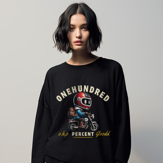 원헌드레드퍼센트 라이더 크루넥 통기성 긴팔 티셔츠