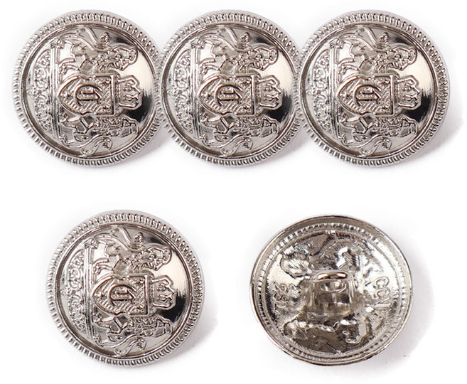 니트위트 브리티시 단추 20mm 5p, 실버, 1세트