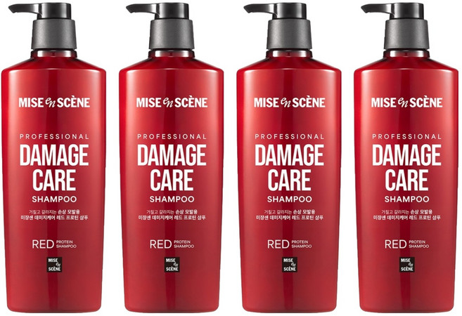 미쟝센 데미지 케어 로즈프로틴 샴푸, 680ml, 4개